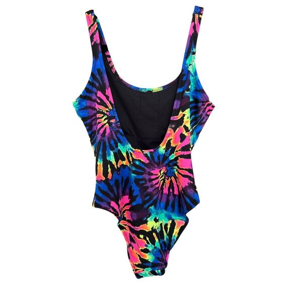 Victoria Secret PINK Neon Tie Dye Scoop Neck One Piece Swimsuit Size Small - Picture 3 of 5